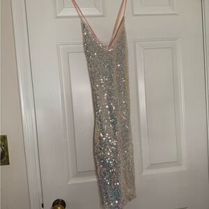 Sequin Embellished short Dress - Multicolor